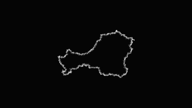 Sketch Tuva outline map animation - smooth progressive reveal