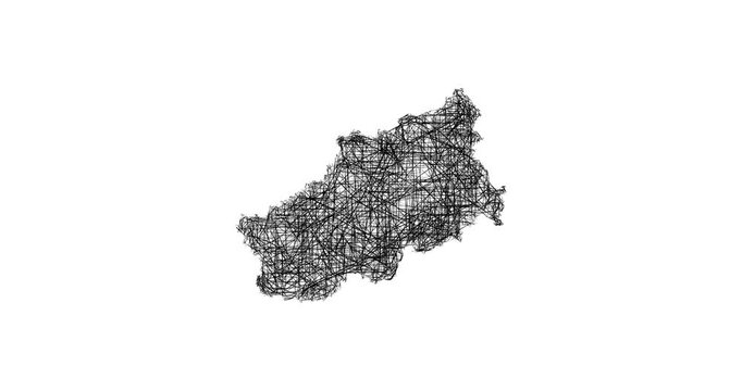 Sketch Tver outline map animation - smooth progressive reveal