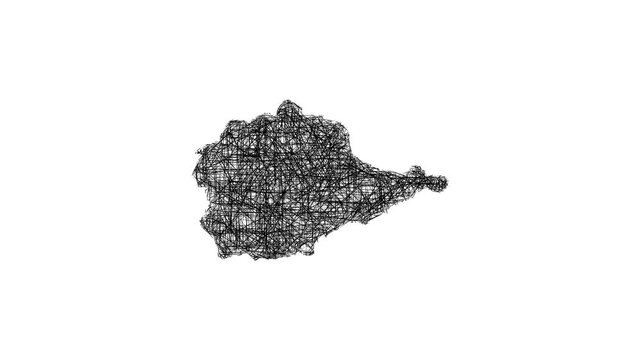 Sketch Yevrey outline map animation - smooth progressive reveal
