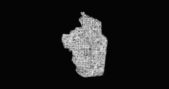 Sketch Ar Riyad outline map animation - smooth progressive reveal