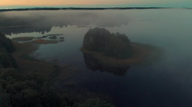 aerial view of lake