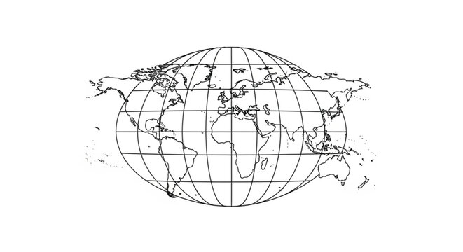 Globe Earth Map Lines Illustration.