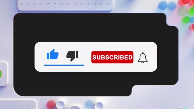 Animated youtube subscribe button icons with notifications