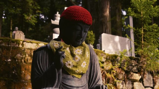Early Summer Morning Jizo Statues in Sunlight at Okunoin, Koyasan UNESCO World Heritage, Koya Town, Wakayama, Japan　世界遺産 高野山「初夏 早朝の奥之院・朝陽を浴びる地蔵」和歌山県高野町