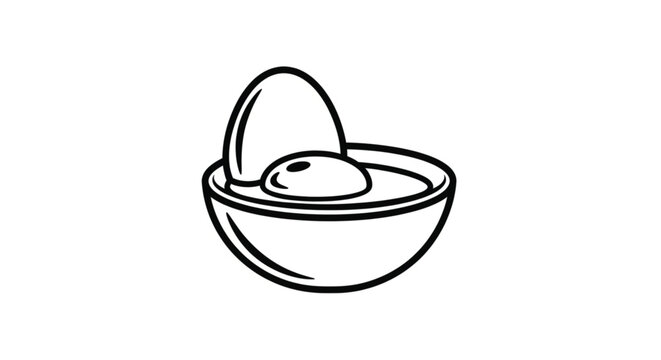 Drawing of an egg in bowl.