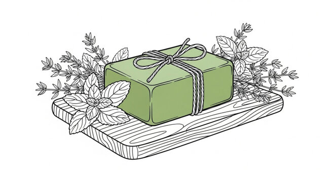 Gift box with ribbon on wood.