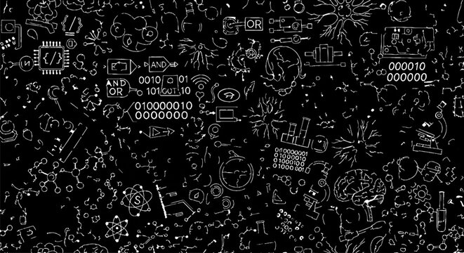 Complex Digital Binary Code Technology Background Design.