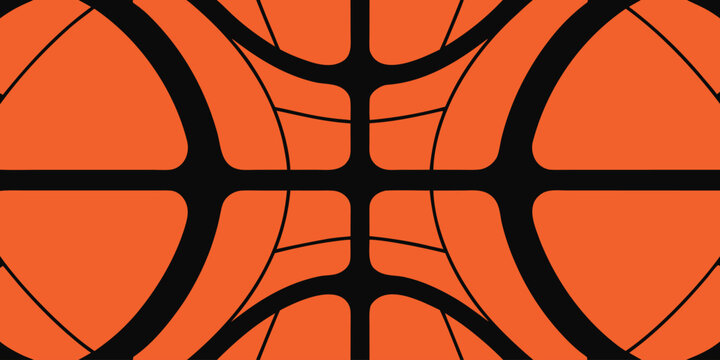 Basketball Texture Background, Orange Leather Ball Close Up Surface with Black Lines and Pebbled Dots Pattern.