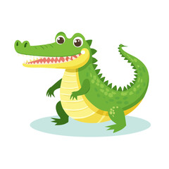 Naklejka premium Cute cartoon alligator illustration