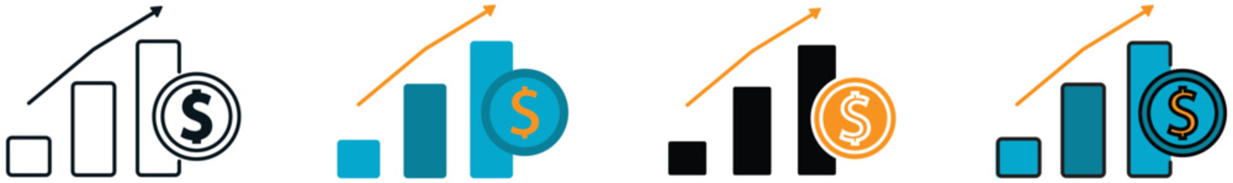 Icon of stock chart, symbolizing investment growth, trading, and financial analysis in modern business