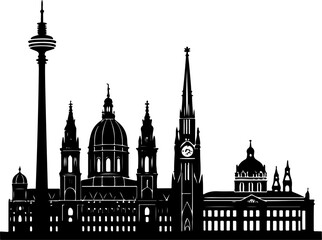 Fototapeta premium Vienna skyline silhouette vector illustration