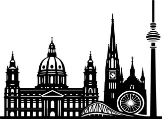 Obraz premium Vienna skyline silhouette vector illustration