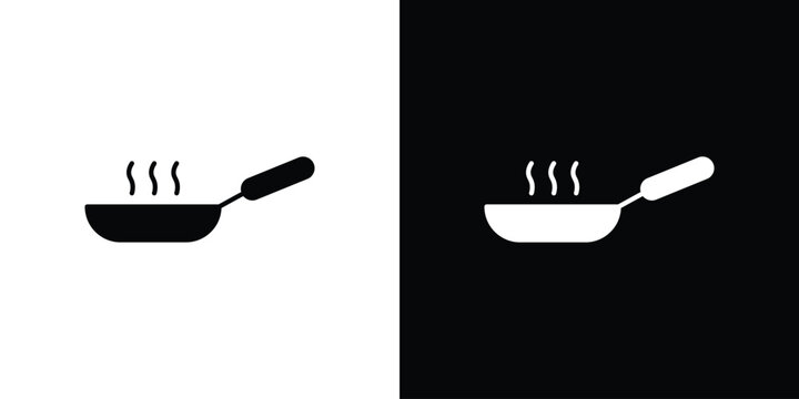 Pan frying icon clipart for apps and web