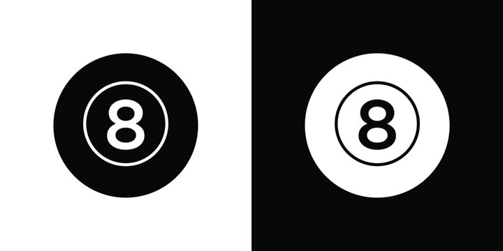 Pool 8 ball icon clipart for apps and web