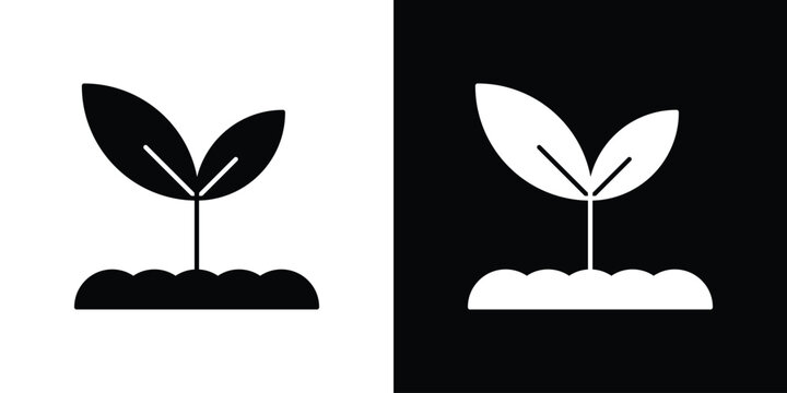 Seedling icon clipart for apps and web