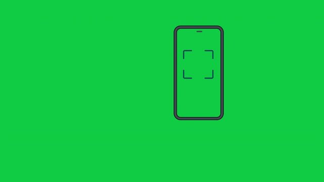Smartphone QR Code Scanner Mobile Success Payment Interface Loop Animation Green Screen