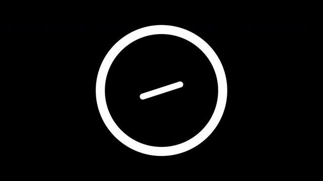 Animated White Minus Line Icon in Circle with Alpha Channel, Minimal UI Minimize and Remove Action Button on Transparent Background
