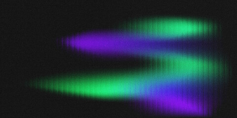 Abstract grainy gradient background with glowing purple and neon green hues, featuring vertical texture grooves. © yun visual