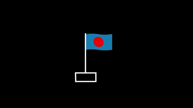 Abstract red color flag fly icon and waving animation. Potential problem. claret wavy flag. Sport stop, error, warning signal.
