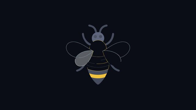  Stylish Bee Icon for motion animation