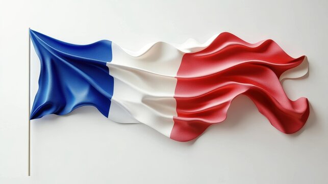 French flag on white background,national holiday of France,web,greeting cards, poster, banner,French National Day July 14th France national holiday,Blue,white,red colors Bastille Day celebration.