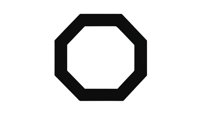 Octagon emblem showcases a bold black edge defining a clear white center to offer a versatile and clean graphic resource for various creative and commercial design needs.