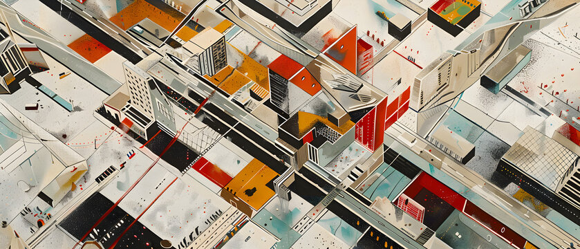 "Angular Roads Sculpting a Unique Cityscape Within a Geometric Triangle: A Modern Urban Perspective"
