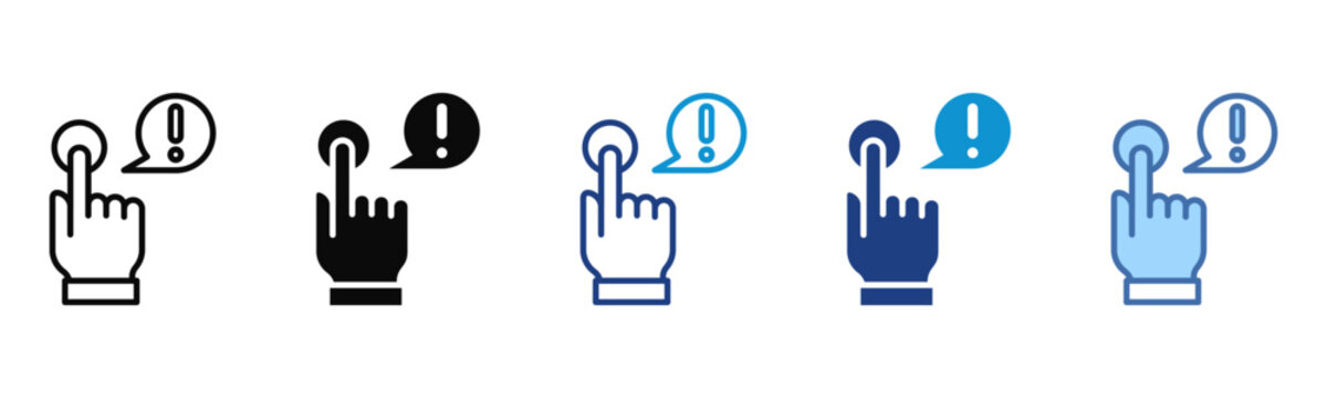 Press Button icon set multiple style collection