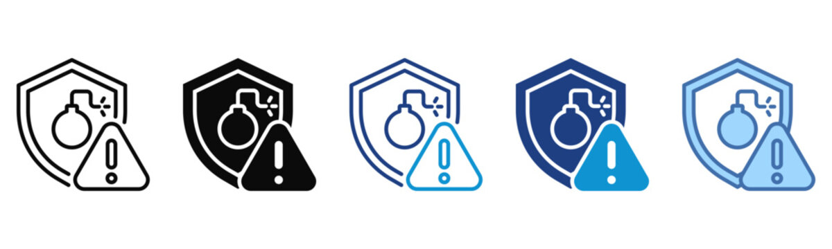 Bomb icon set multiple style collection