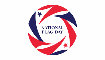 Obraz premium Circular red white and blue graphic for National Flag Day