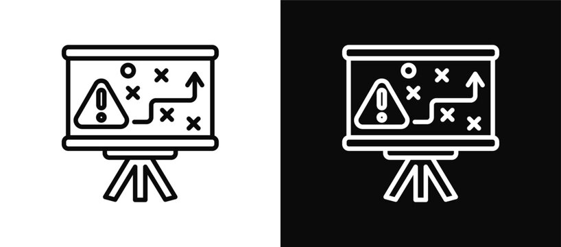 Plan icon set black and white