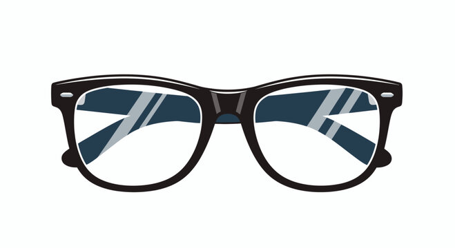 Black plastic eyeglasses with clear lenses