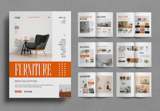Clean Furniture Catalog Template Layout