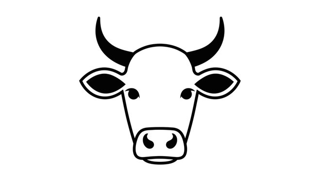 Bull Head Close-up Illustration