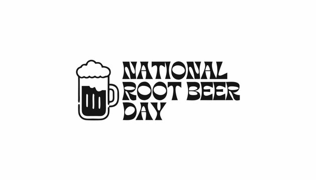 National root beer day typography with a frothy glass icon