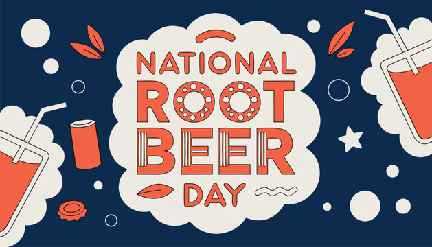 Festive national root beer day celebration with refreshing soda drink graphics
