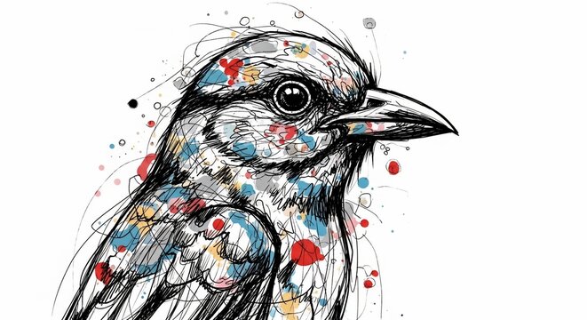 Colorful bird illustration