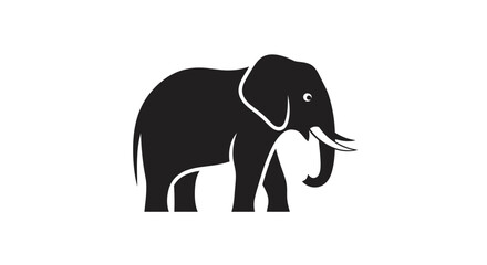 Obraz premium black silhouette of elephant