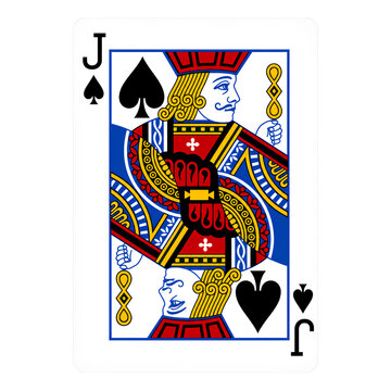 Jack of Spades Playing Card Isolated on Transparent Background, Classic Poker Card PNG, Casino Game Symbol