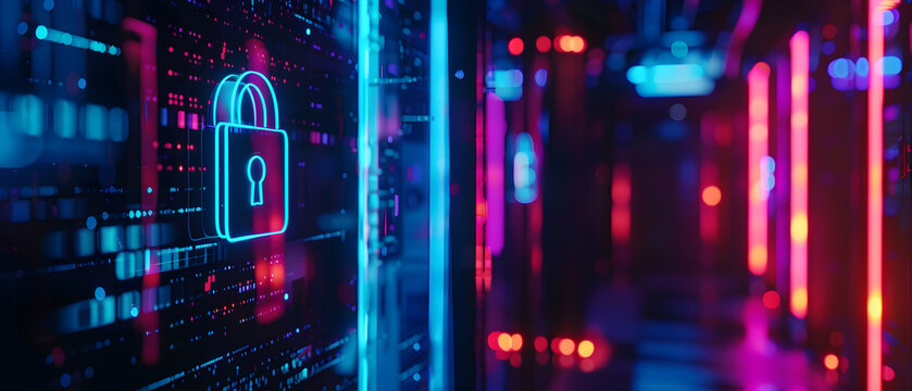 "Enhancing Business Cybersecurity: Safeguarding Assets with a Symbolic Lock Icon for Ultimate Protection"