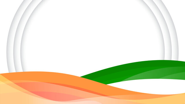 Indian nation tricolor and ashok chakra white background.beautiful and minimal colorful backdrop with effects.Backdrop for Indian national holidays and festivals with copy space.Ready to use eps10