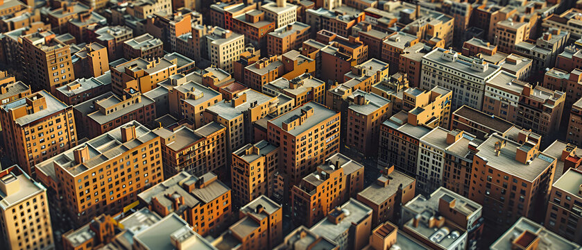 "Dynamic Verticality: Exploring the Dense Urban Center's Skyline and Horizon in a Vibrant Cityscape"