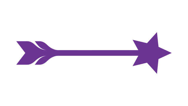 Purple shooting star arrow vector with sparkle trail for magic and celebration design