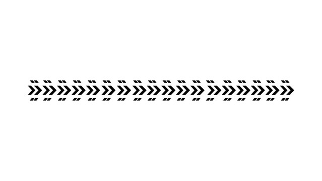 Black repetitive arrowhead pattern arrow vector icon industrial line divider and border