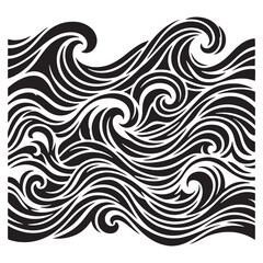 Fototapeta premium Abstract Flowing Ocean Waves Seamless Pattern