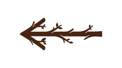 Wooden branch arrow vector icon organic nature and eco friendly rustic directional sign © markephics