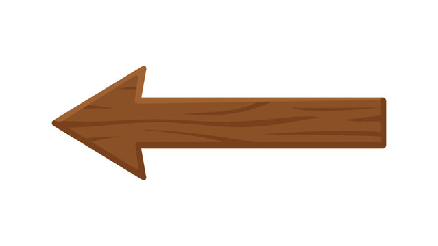 Rustic wooden board arrow vector icon country style decorative signage and direction