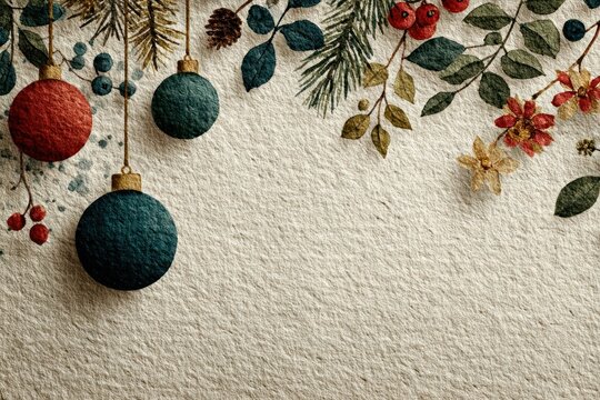 Watercolor-style Christmas Day background with soft seasonal elements