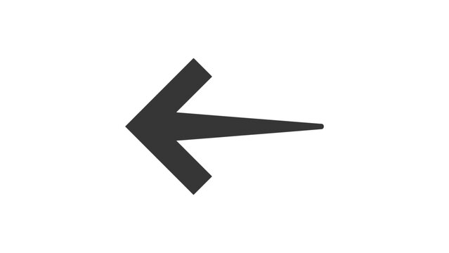 Thin left arrow vector icon minimalist directional pointer for back and previous navigation