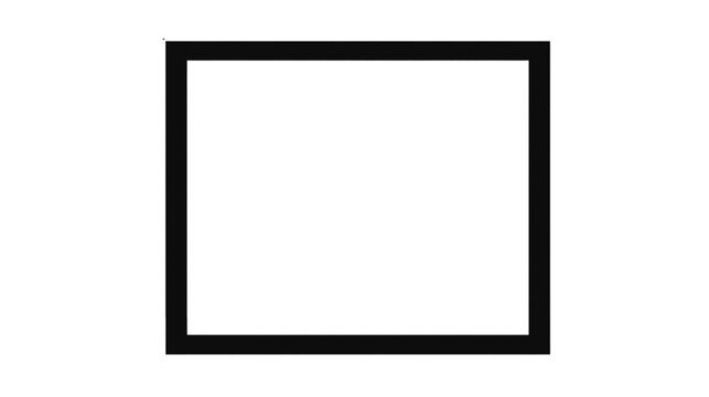 Square frame features a bold black border with sharp edges and a clean white center, creating a minimalist aesthetic suitable for modern graphic design layouts and professional presentation materials.
